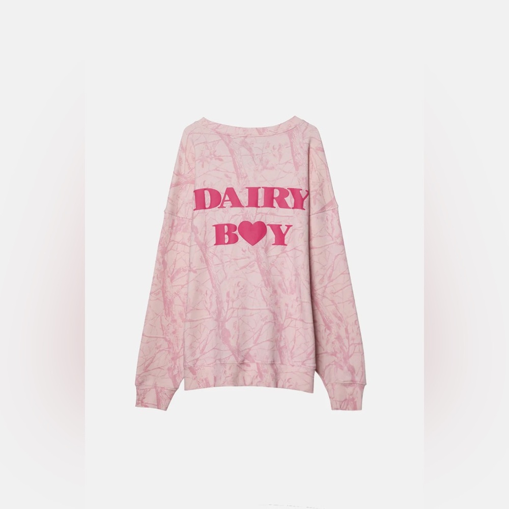 NWT Dairy Boy Bubblegum Pink Camo Set (M in Crewneck & XS in Sweatpants)